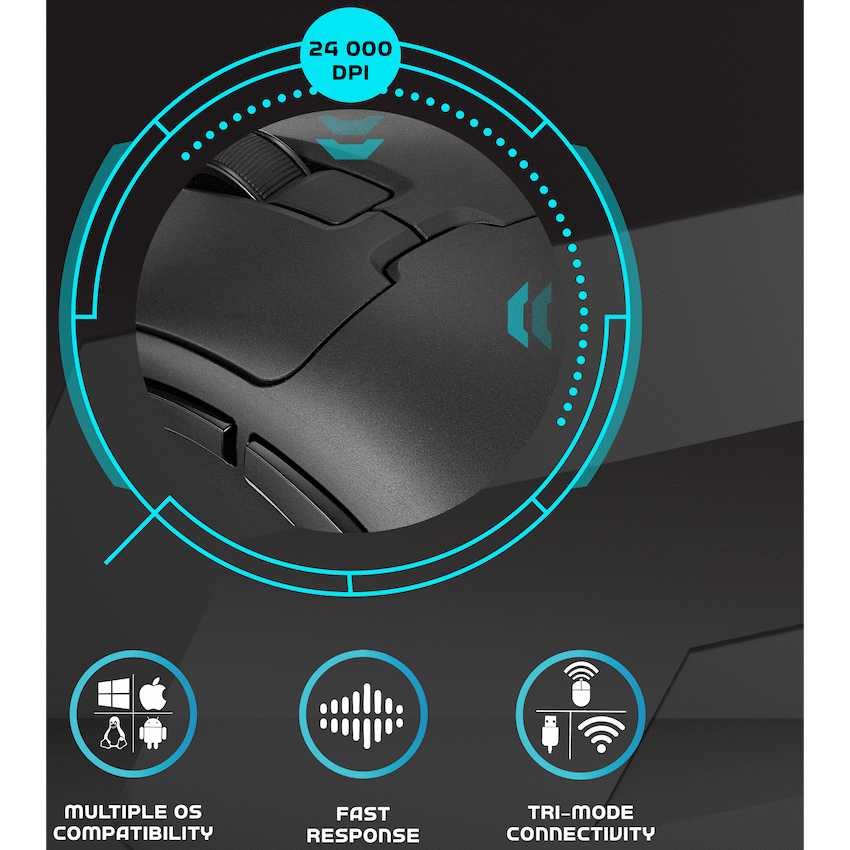 Volkano gaming Arc Ultra-Lightweight Rechargeable Gaming Mouse | VG-201-BK
