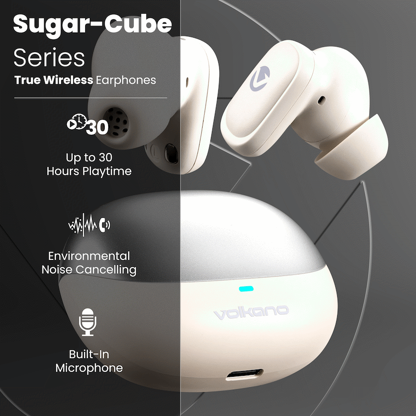 Volkano Sugar-Cube Active Noise-Cancelling True Wireless Earphones - Nude | VK-2222-ND