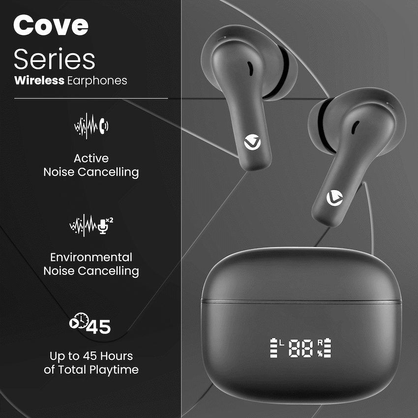 Volkano Cove Series True Wireless Earphone with Charging Case | VK-1163-BK