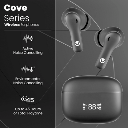 Volkano Cove Series True Wireless Earphone with Charging Case | VK-1163-BK