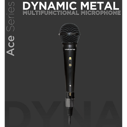 Volkano Ace Series Metal Wired Dynamic Vocal Microphone - Black | VK-30011-BK