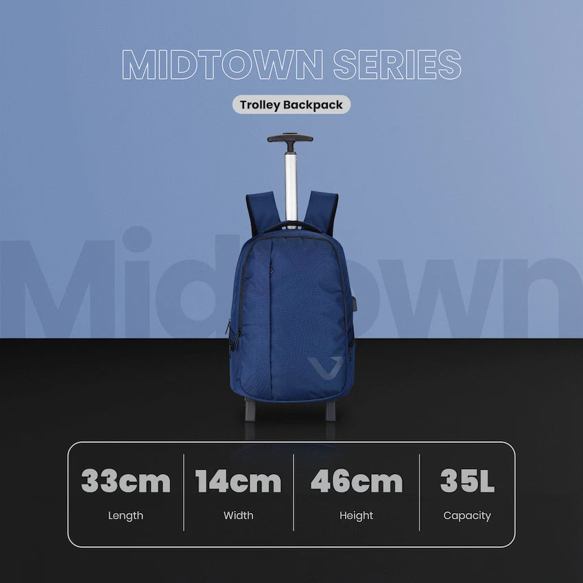 Volkano Midtown Trolley Backpack - Navy | VK-9170-NV