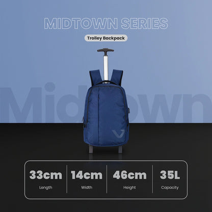 Volkano Midtown Trolley Backpack - Navy | VK-9170-NV
