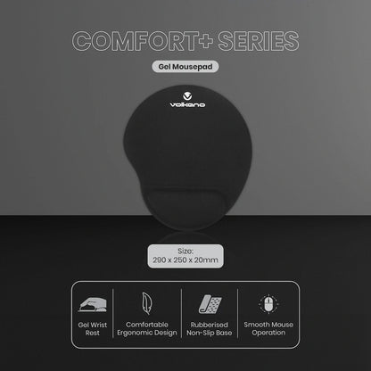 Volkano Comfort+ Series Gel Mouse Pad | VK-21000-BK