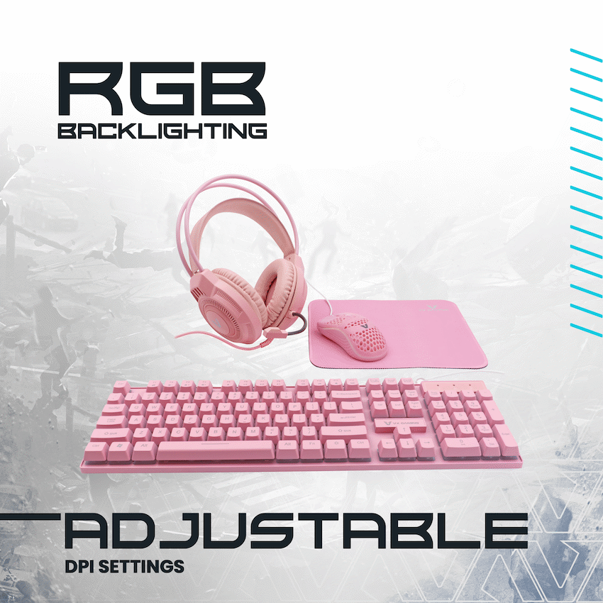 VX Gaming Freya Pink 4 -in-1 Rainbow Combo | VX-233-PK