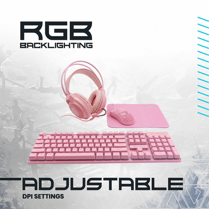VX Gaming Freya Pink 4 -in-1 Rainbow Combo | VX-233-PK