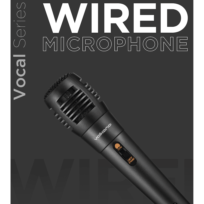 Volkano Vocal Series ABS Wired Microphone - Black | VK-30027-BK