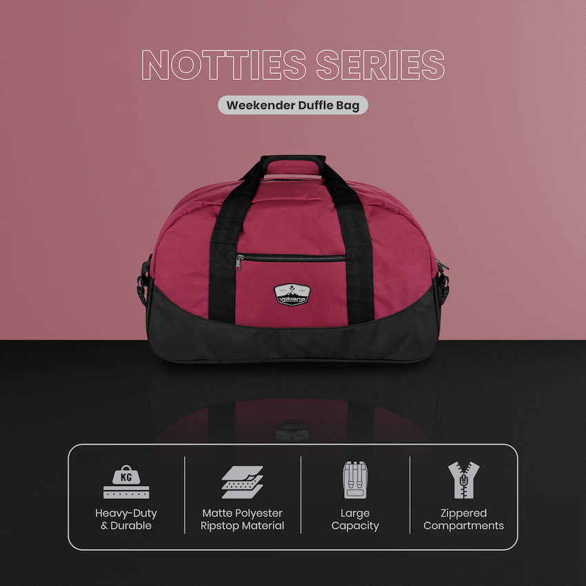 Volkano Notties Weekender Duffle 50l - Red/Black | VK-7029-RDBK