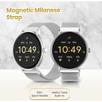 Volkano Ayla Collection Smartwatch with Extra Silicone Strap - Silver | VAC4-5105-SL