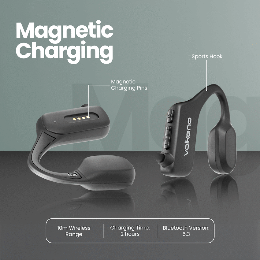 Volkano Pace Series Open-ear Bone Conduction Headphone | VK-1201-BK