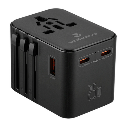 Volkano Worldwide Series Travel Adapter PD 25w + QC | VK-8018-BK[V2]