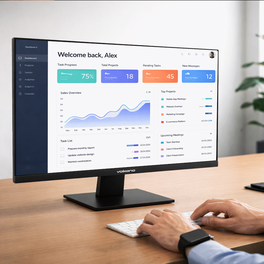 Volkano 27-inch Full HD IPS Monitor with HDMI/VGA, 100 Hz | VK-5603-BK