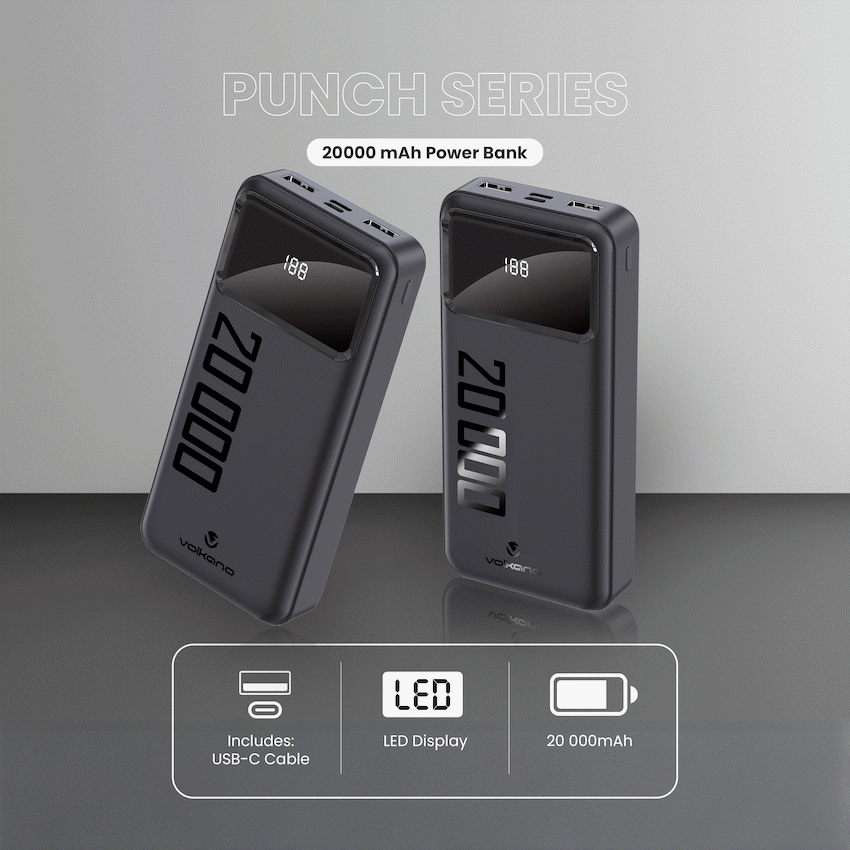 Volkano Punch Series 20000mah Power Bank | VK-9022-BK