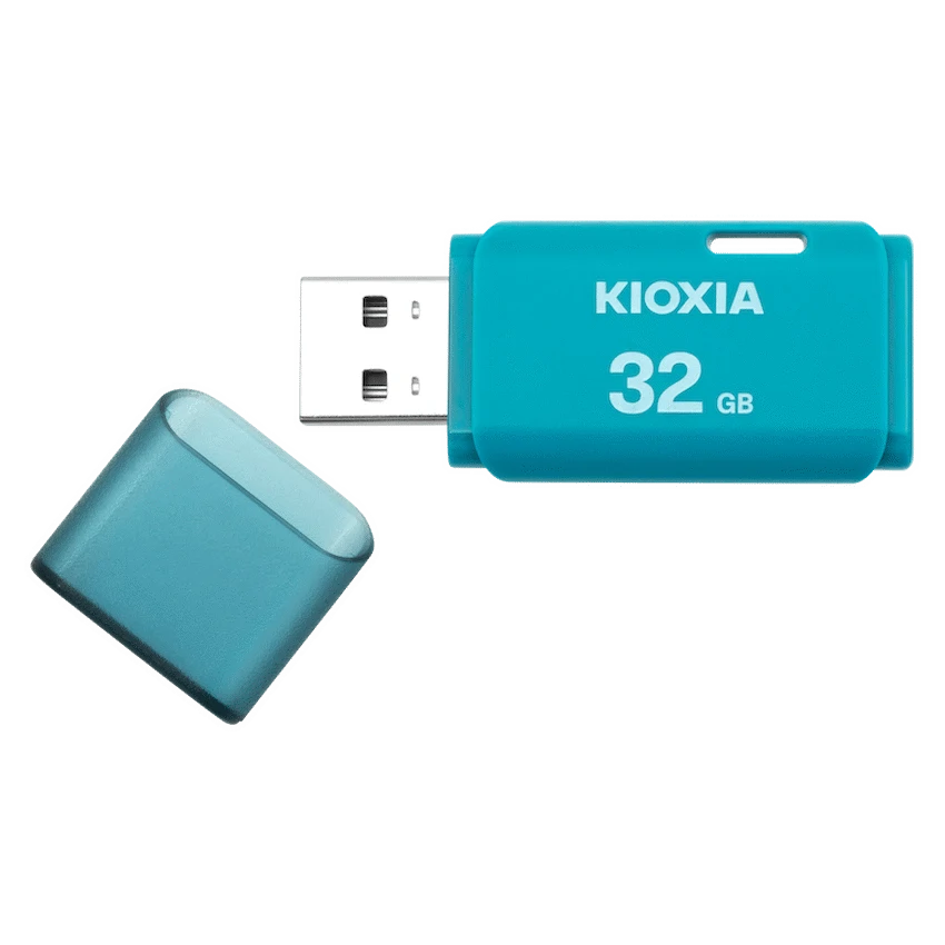 Kioxia TransMemory U202 32GB USB 2.0 Type-A Flash Drive (Aqua) | LU202L032GG4