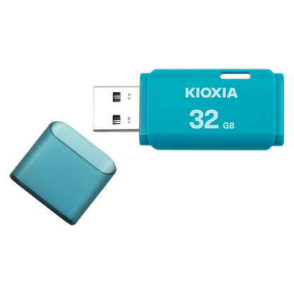 Kioxia TransMemory U202 32GB USB 2.0 Type-A Flash Drive (Aqua) | LU202L032GG4