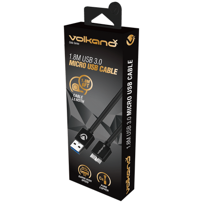 VolkanoX Data Series USB3.0 Micro USB Cable 1.8m | VK-20202-BK