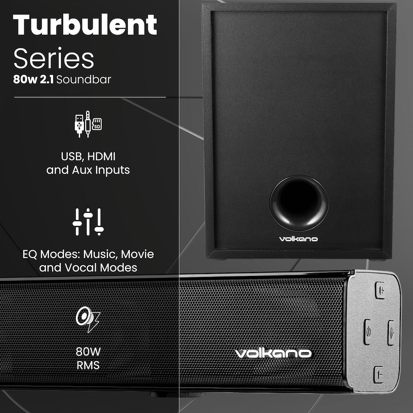 Volkano Turbulent Series 80w 2.1 Soundbar | VK-3905-2.1[V3]