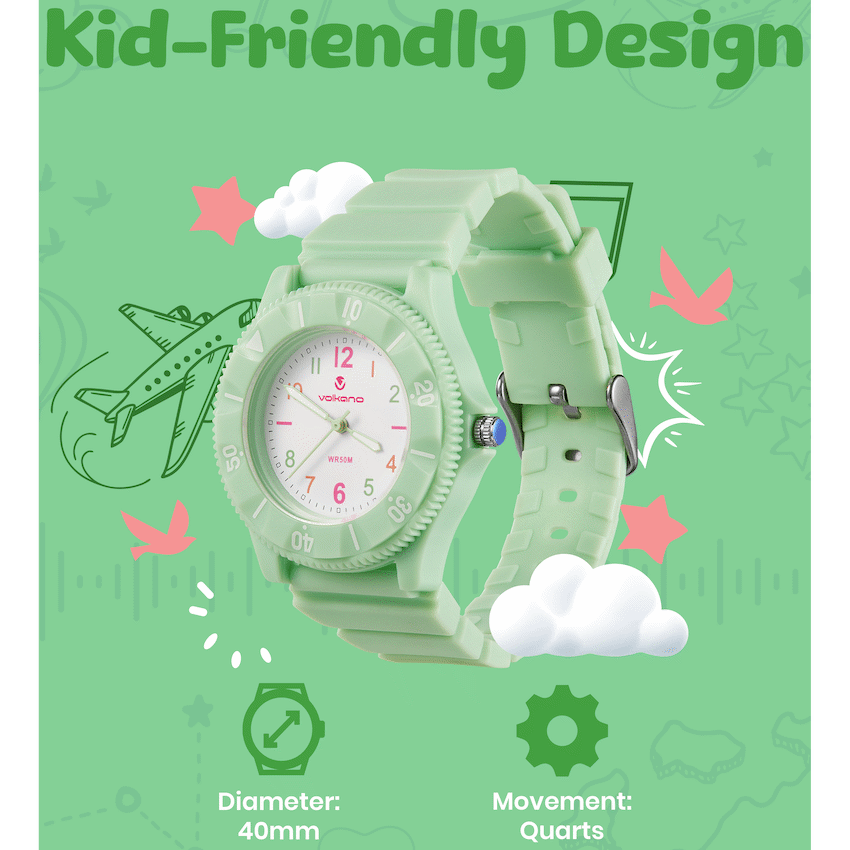 Volkano Mallow Series Kids Analogue Watch - Green | VK-5203-GN