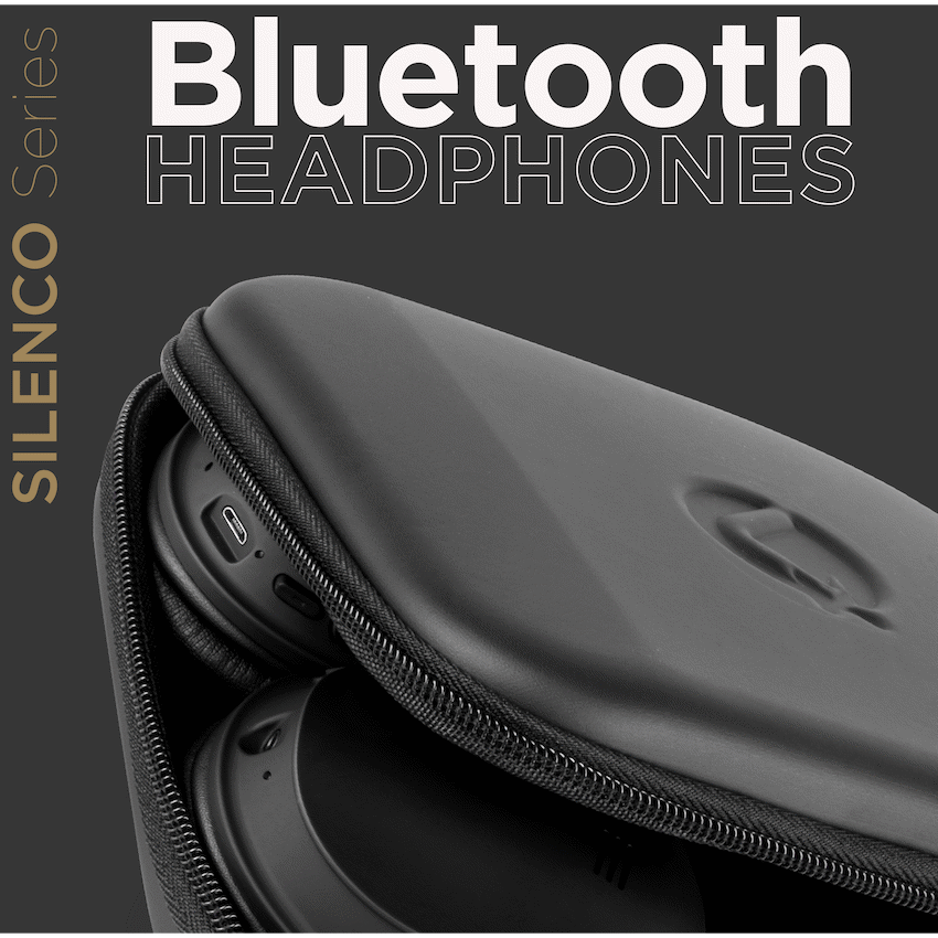 VolkanoX Silenco Series Active Noise-Cancelling Bluetooth Headphones - Black | VK-2003-BK