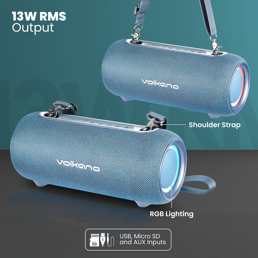 Volkano Mamba 2.0 Series Bluetooth Speaker - Blue | VK-3137-BL