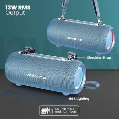 Volkano Mamba 2.0 Series Bluetooth Speaker - Blue | VK-3137-BL