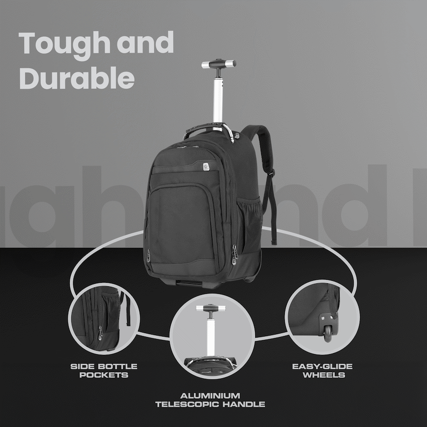 Volkano Lincoln 15.6" Laptop Trolley Backpack - Black | VK-7150-BK