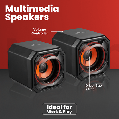 Volkano Rush Series Multimedia Speakers | VK-0001-BK