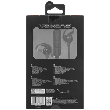 Volkano Titanium Sports Series Bluetooth Earphones | VK-1013-BK