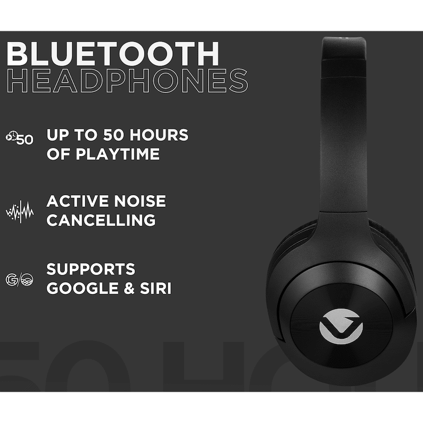Volkano Rhapsody 3.0 Series Active Noise Cancelling BT Headphones | VK-2006-BK[V3]