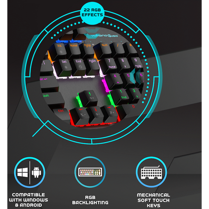 Volkano Gaming Phantom X1 Wired Mechanical keyboard with RGB lighting | VG-208-BK