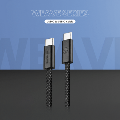 Volkano Weave Series 60w USB C to USB C 1.2m-Black | VK-30260-BK