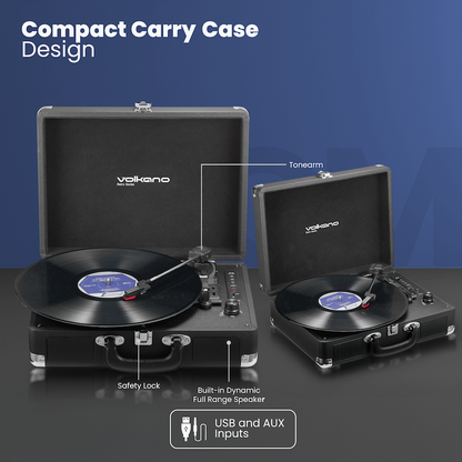Volkano Retro Series Turntable | VK-3160-BK