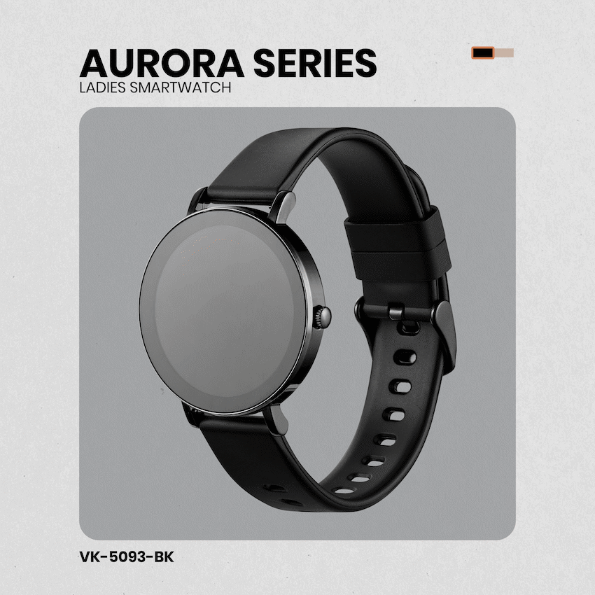 Volkano Aurora Series Ladies Smart Watch - Black | VK-5093-BK