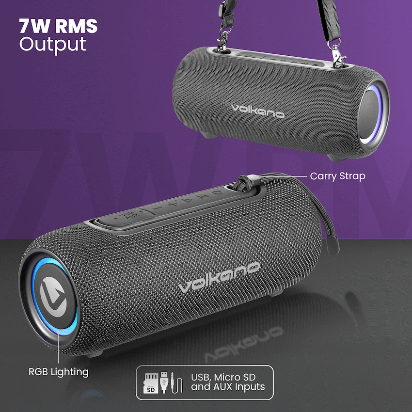 Volkano Mini Mamba 2.0 Series Bluetooth Speaker - Black | VK-3138-BK
