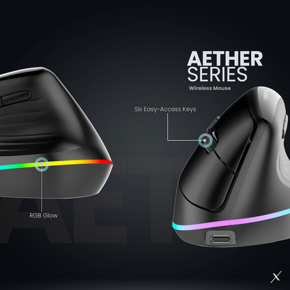 VolkanoX Aether Series Wireless Mouse With RGB | VKX-216-BK