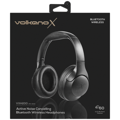VolkanoX VXH200 Bluetooth Headphones with ANC - Black | VKX-2103-BK