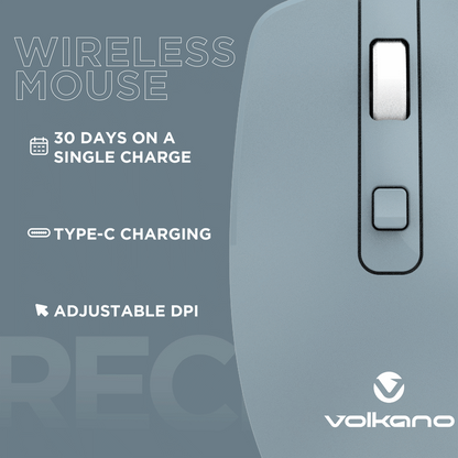 Volkano Granite Series Rechargeable Wireless Mouse - Blue | VK-20196-BL