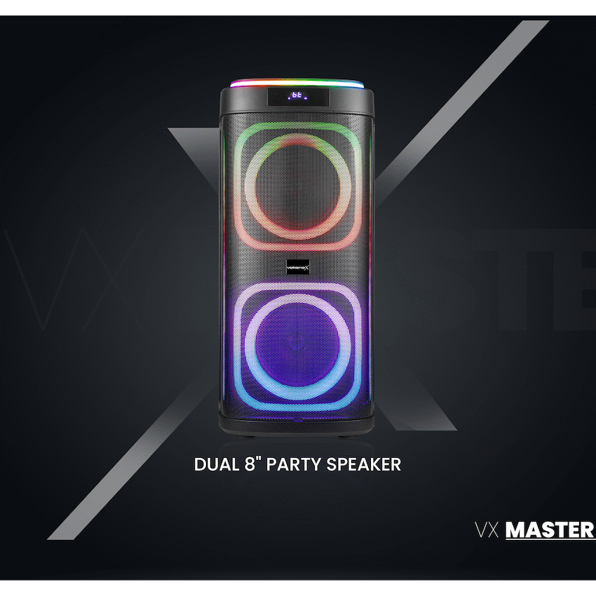 VolkanoX Master Series Dual 8" Party Speaker | VKX-3901-D8-BK