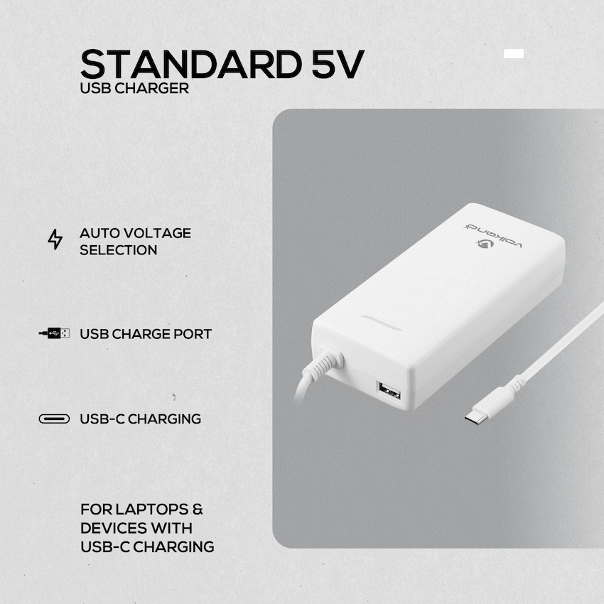 VolkanoX Power Pro 100W Type-C P.D. Charger | VK-8050-WT