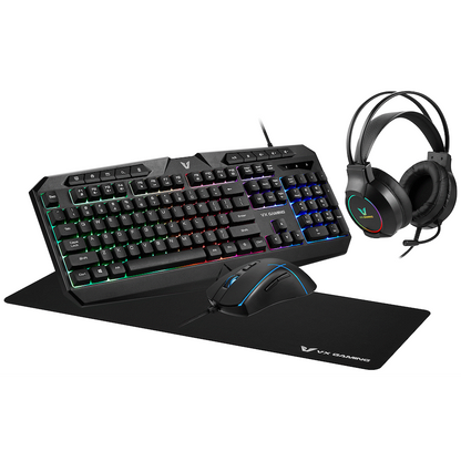 VX Gaming Heracles Series 4-in-1 Combo KB, Mouse, Mousepad, Headset | VX-147-BK[V3]