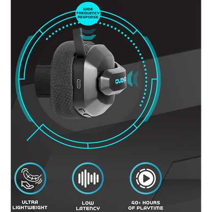 Volkano gaming Eclipse X1 Tri-mode Ultra Lightweight Gaming Headphone - Black | VG-244-BK