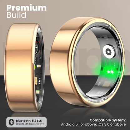 Volkano Ring Series Smart Ring with Charging Case - 19.1mm | VK-5098-LL-GD