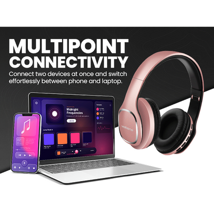 Volkano Phonic Series Bluetooth Full-Size Headphones - Rose Gold | VK-2002-GD