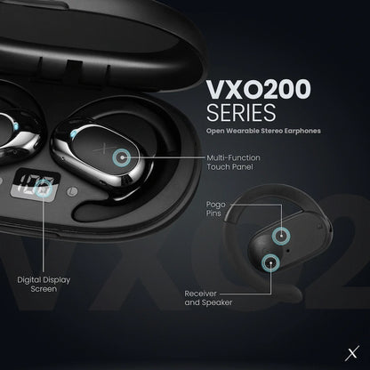 Volkano X VXO200 Open Wearable Stereo Earphones  - Black | VKX-1122-BK