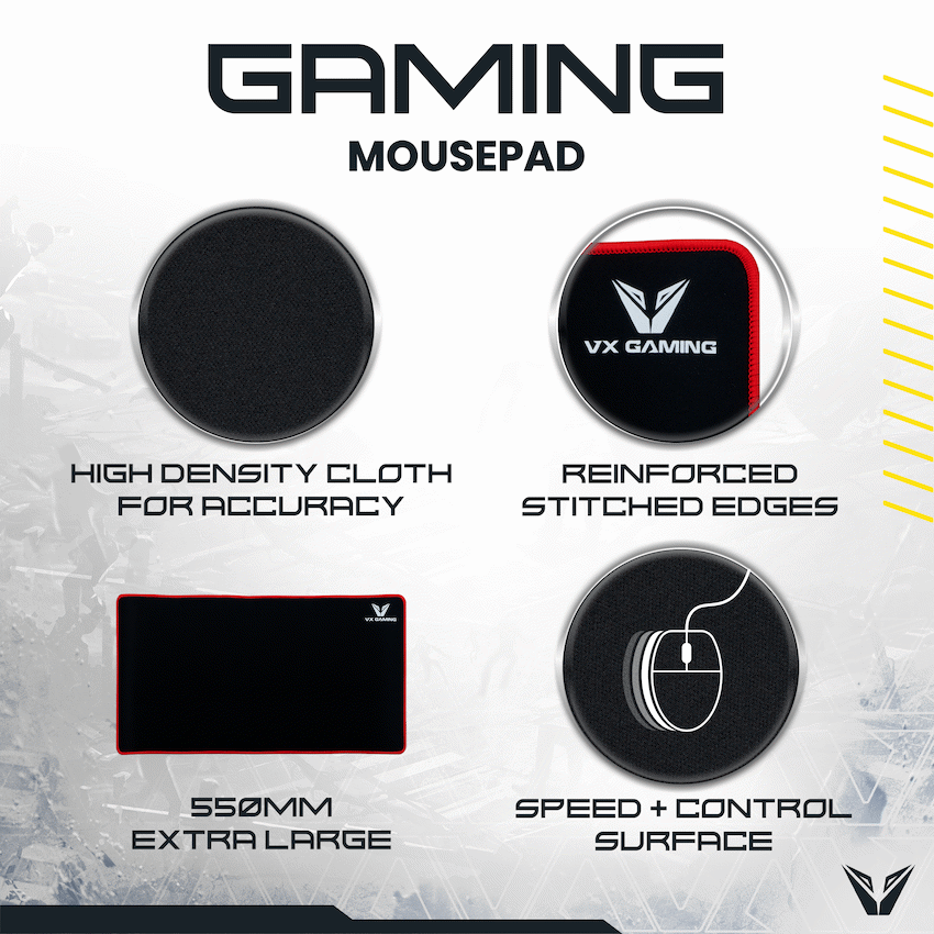 VX Gaming Battlefield series gaming mousepad - Extra large black/red - 550mm | VX-108-BKRD
