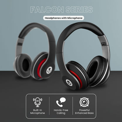 Volkano Falcon Headphones with Microphone - Black | VB-VF401-B