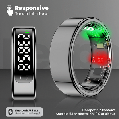Volkano Ring Series Ring Pro Smart Ring with Charging Case - 20.7mm | VK-5099-SL-BK