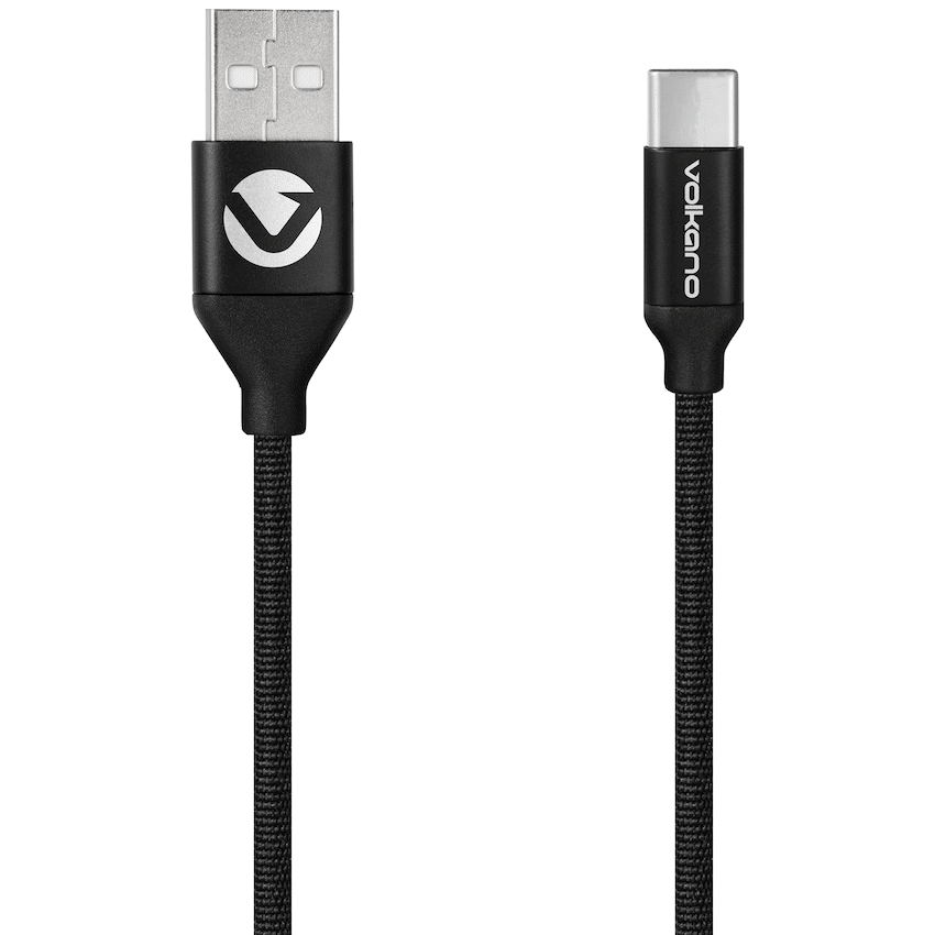 Volkano Weave Series Braided USB A to Type-C Cable 1.2m 60w - Black | VK-20110-BK