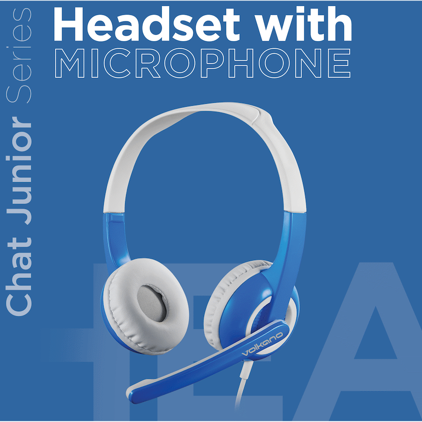 Volkano Kids Chat Junior series headset with mic - Blue | VK-6512-BL