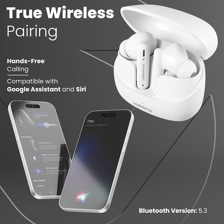 Volkano Jupiter Series TWS Earphones - White | VK-1158-WT
